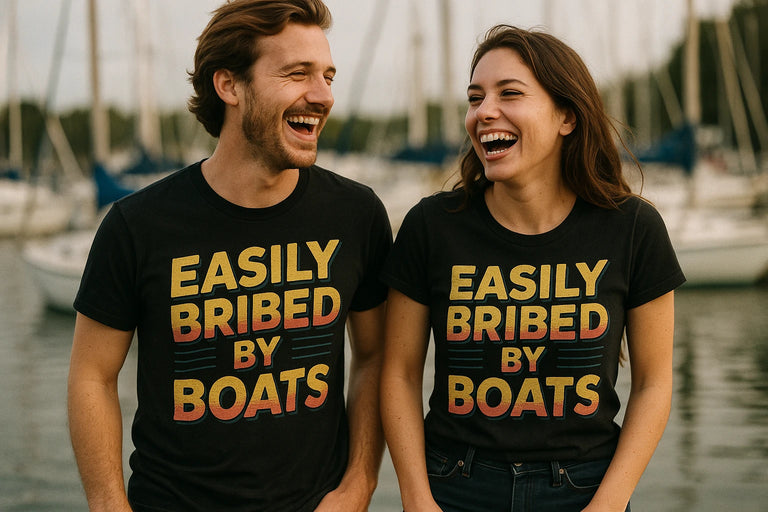 Person wearing the black t shirt boat neck graphic tee - 