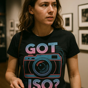 "Got Iso?" black photography t shirt - also a present for photography lover