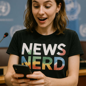 "News Nerd" black journalist t shirt - a birthday gift for journalist lover