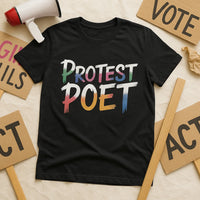 A black t-shirt with the words 