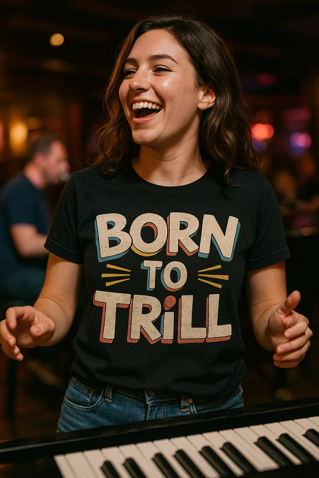 "Born To Trill" black piano t shirt - also one of the presents for piano lovers