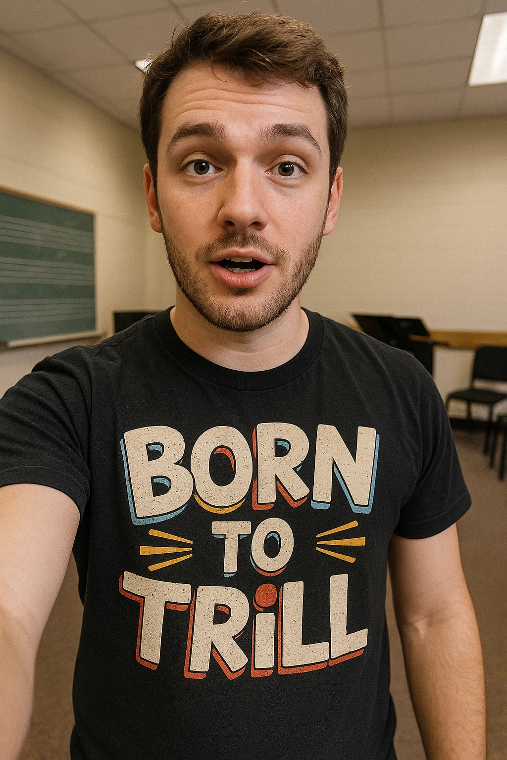 "Born To Trill" black piano t shirt - also one of the best gifts for piano lovers
