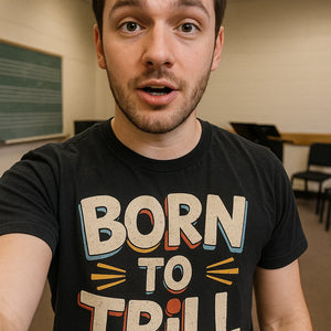 "Born To Trill" black piano t shirt - also one of the best gifts for piano lovers