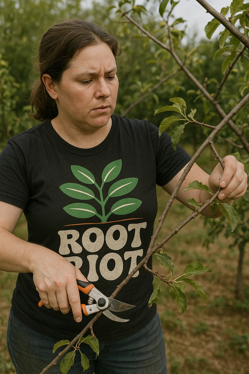 "Root Riot" black gardening shirts - also one of the best gifts for garden lovers