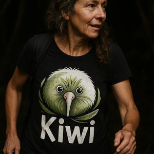 "Crazy Kiwi Lady" black kiwis t shirt - a birthday gift for kiwis lover