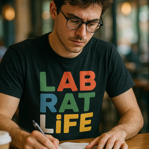 "Lab Rat Life" black studying t shirt - a birthday gift for studying lover