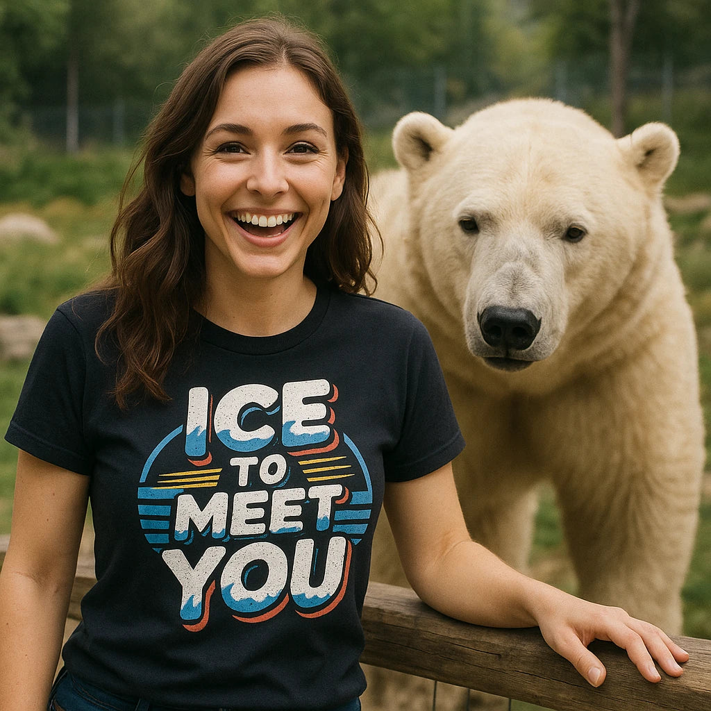 "Ice To Meet You" polar bear tee shirts - product photo 9