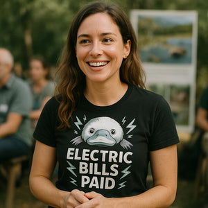 "Electric Bills Paid" platypus shirts - product photo 9