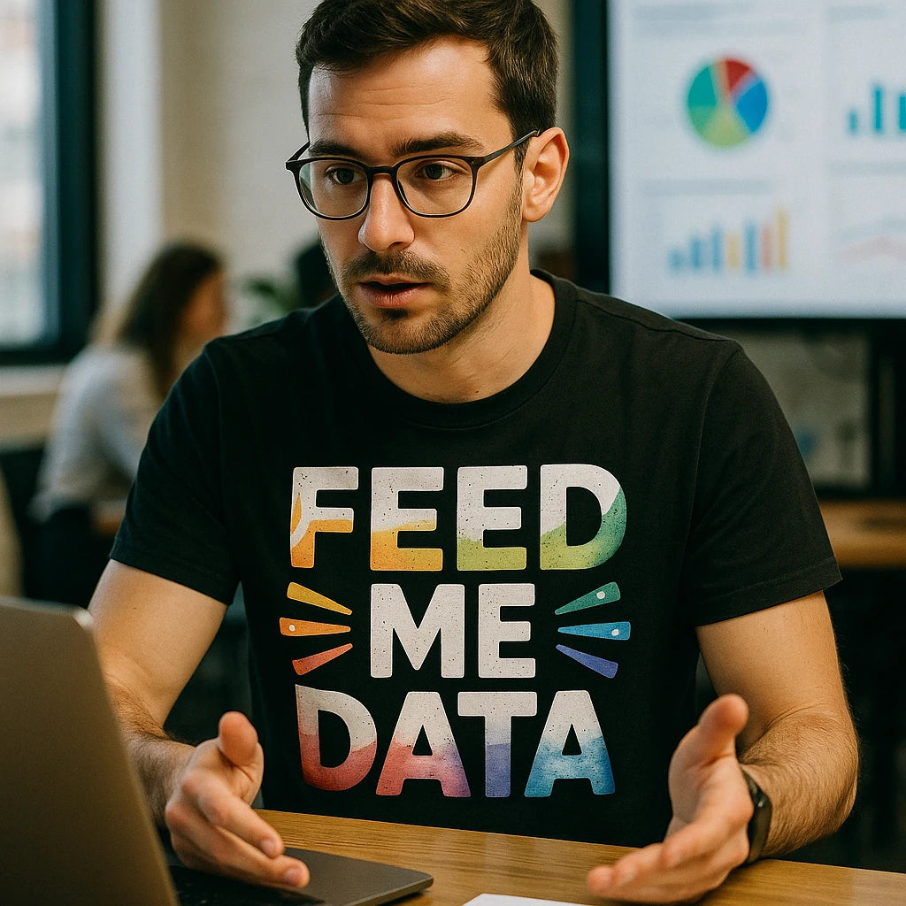 "Feed Me Data" marketing manager t shirt - product photo 8