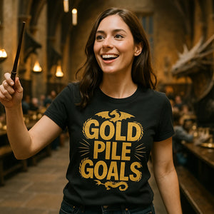 "Gold Pile Goals" dragons t shirt - product photo 9