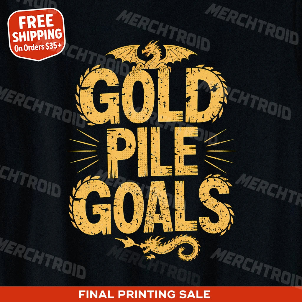 "Gold Pile Goals" dragons t shirt - product photo 10