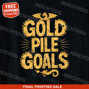 "Gold Pile Goals" dragons t shirt - product photo 10