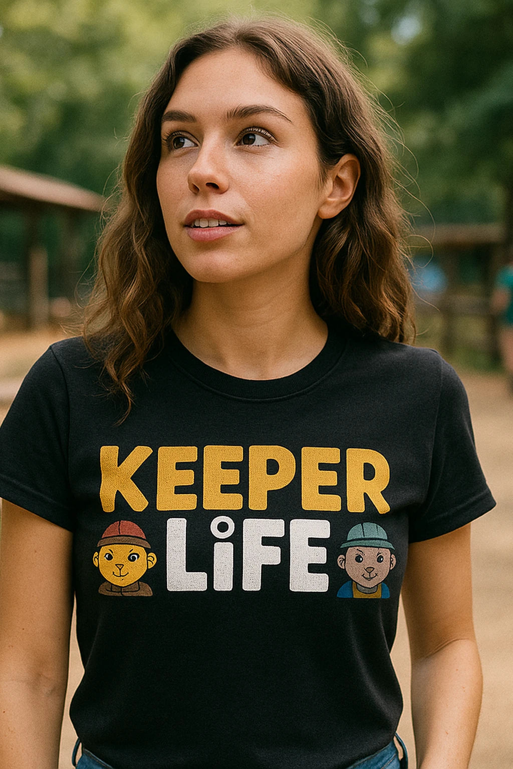 "Keeper Life" black zookeeper shirts, photographed as zookeeper gift ideas