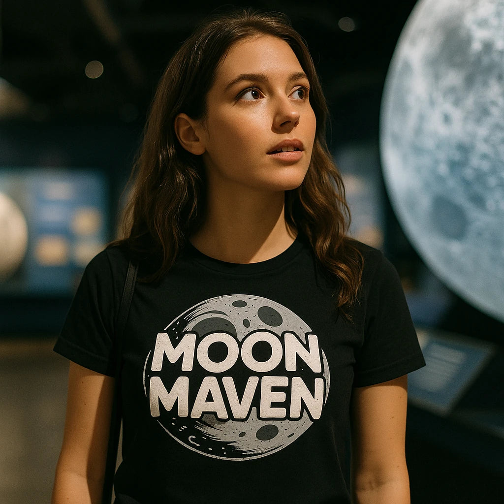 "Moon Maven" howling at the moon t shirt - product photo 9