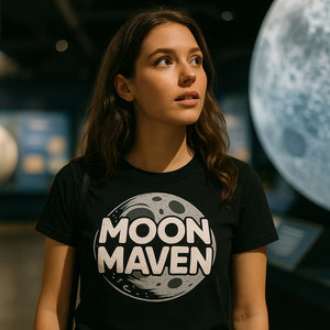 "Moon Maven" howling at the moon t shirt - product photo 9