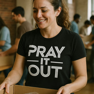 "Pray It Out" men's faith shirts - product photo 8