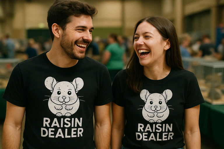 Person wearing the black chinchilla t shirt graphic tee - 