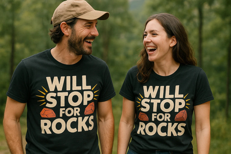 Person wearing the black rock hounding t shirt graphic tee - 