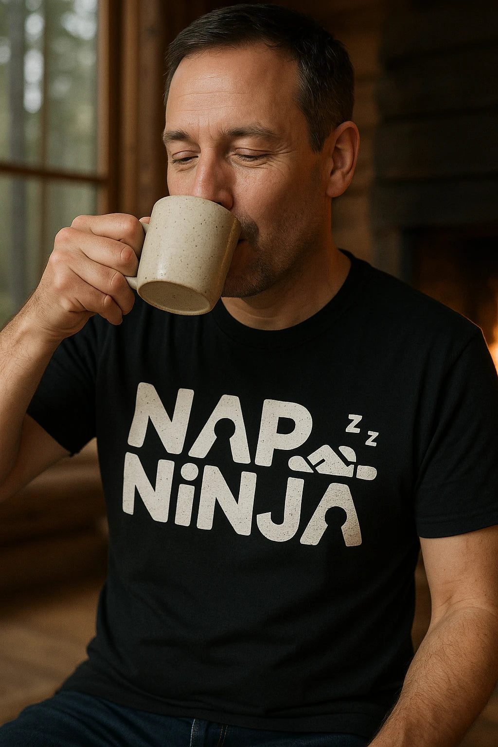 "Nap Ninja" black relaxing t shirt - a birthday gift for relaxing lover
