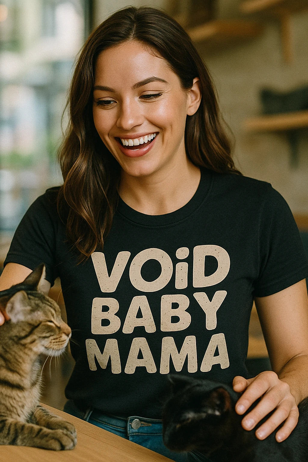 "Void Baby Mama" black cat lovers t shirt - a birthday gift for cat lovers lover