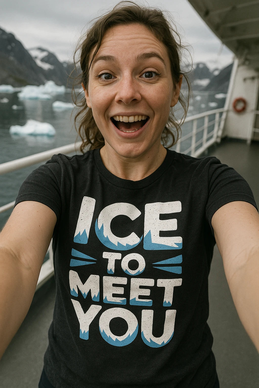 "Ice To Meet You" polar bear t shirt - product photo 7