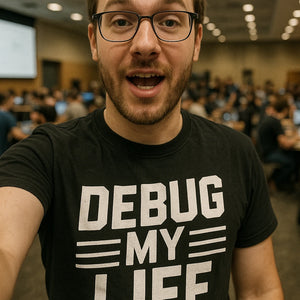 "Debug My Life" black engineer shirts - also one of the gifts for mechanical engineers