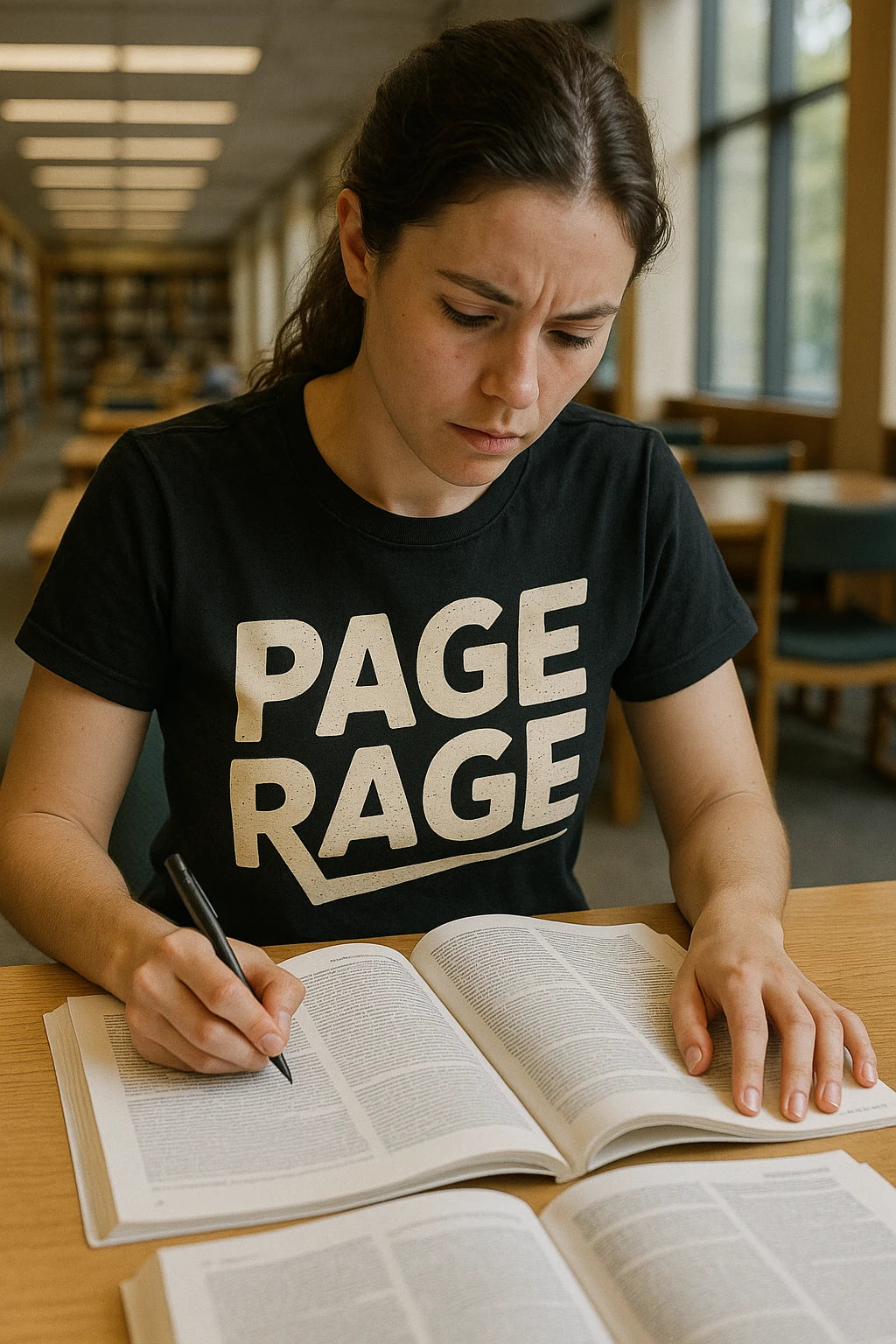 "Page Rage" black studying t shirt - a birthday gift for studying lover