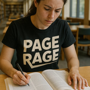 "Page Rage" black studying t shirt - a birthday gift for studying lover