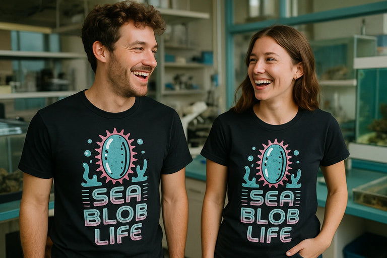 Person wearing the black sea cucumber t shirt graphic tee - 