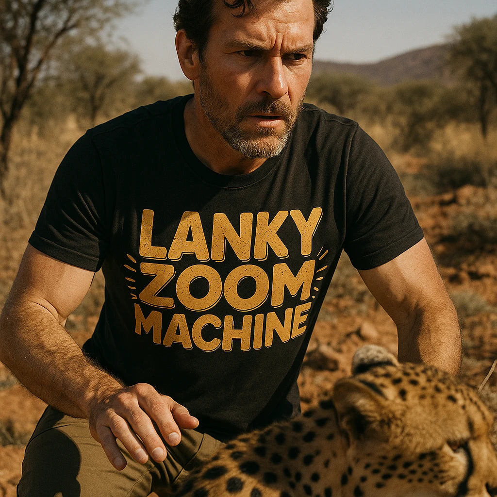 "Lanky Zoom Machine" cheetahs t shirt - product photo 8