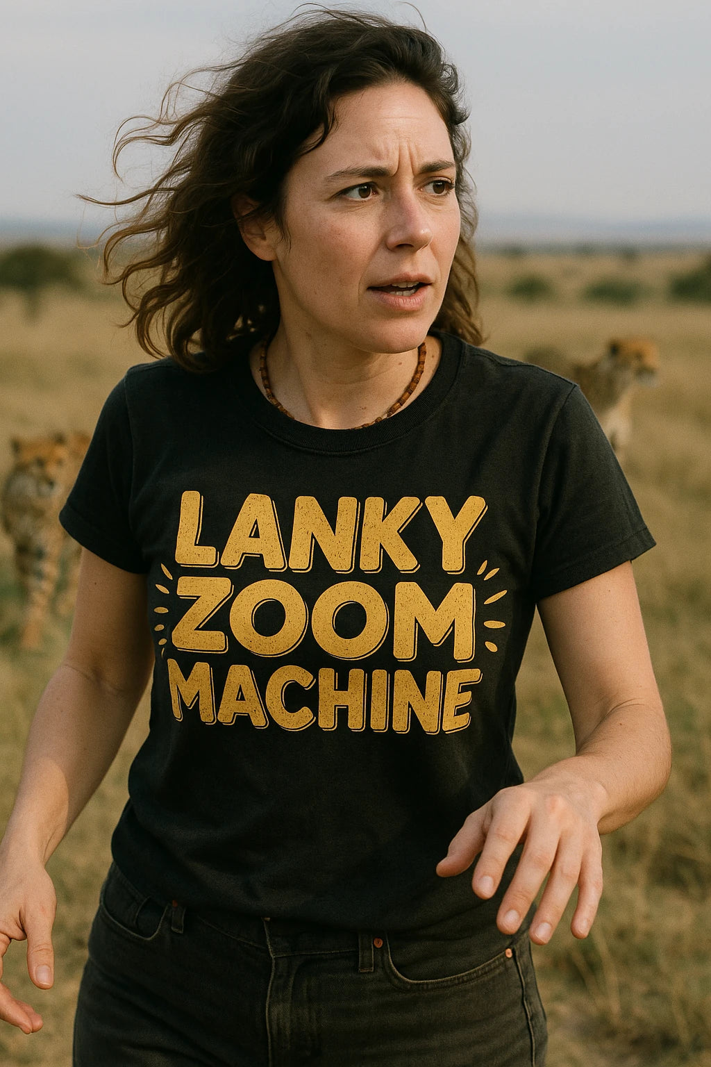 "Lanky Zoom Machine" black cheetahs t shirt - a birthday gift for cheetahs lover