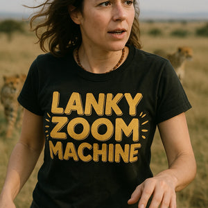 "Lanky Zoom Machine" black cheetahs t shirt - a birthday gift for cheetahs lover