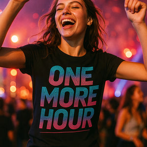 "One More Hour" black funny new years eve shirts - also a new years eve shirt for men