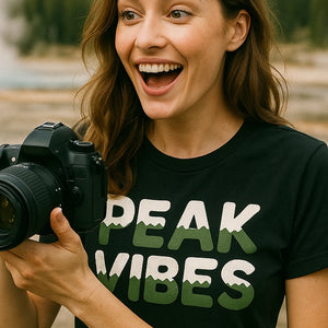 "Peak Vibes" black national park tee shirts - also a national parks are for lovers shirt