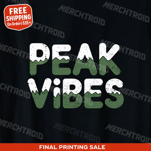 "Peak Vibes" black national park tee shirts - also a for a good time call national parks shirt