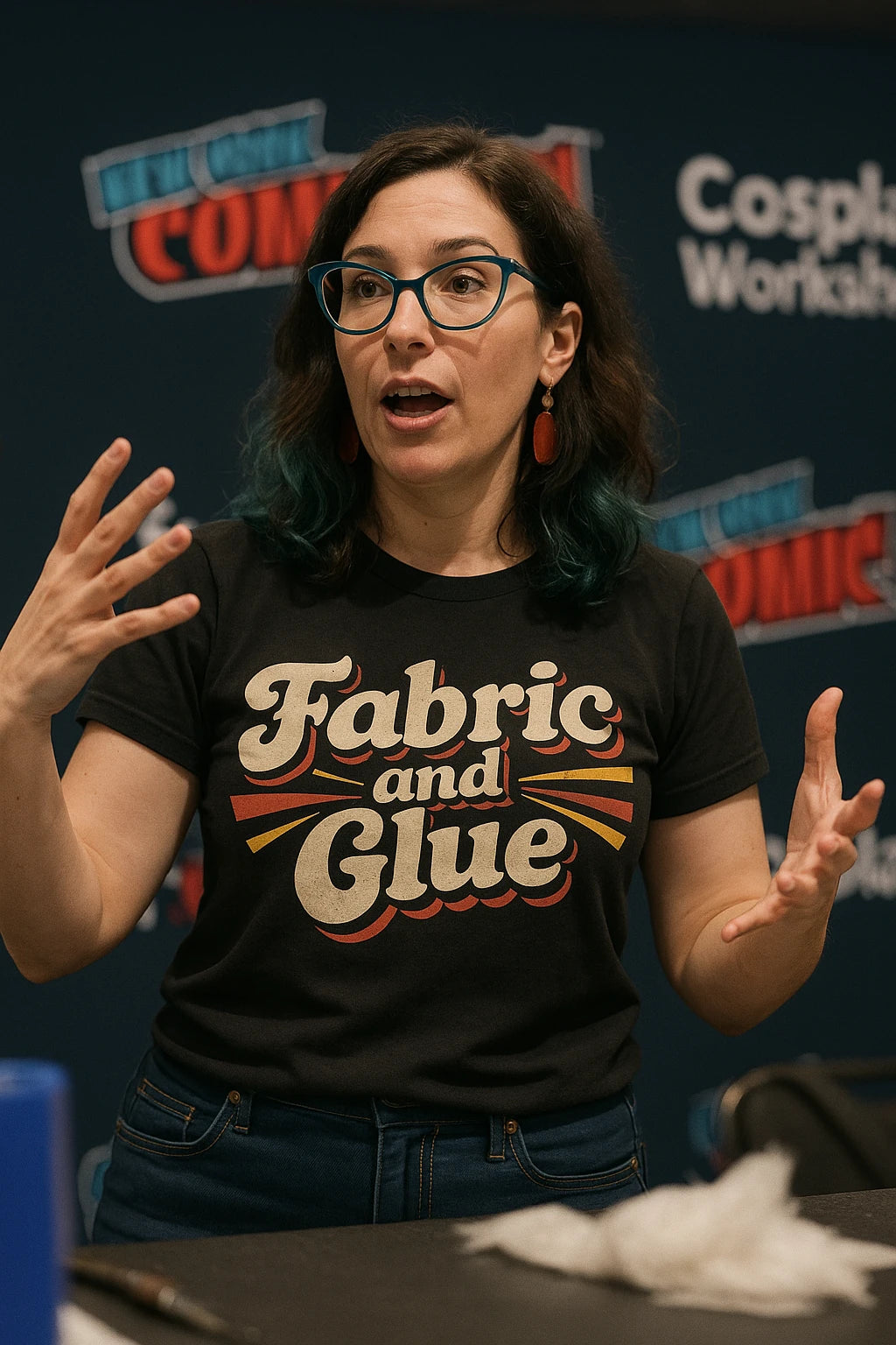 "Fabric and Glue" black cosplayers t shirt - a birthday gift for cosplayers lover