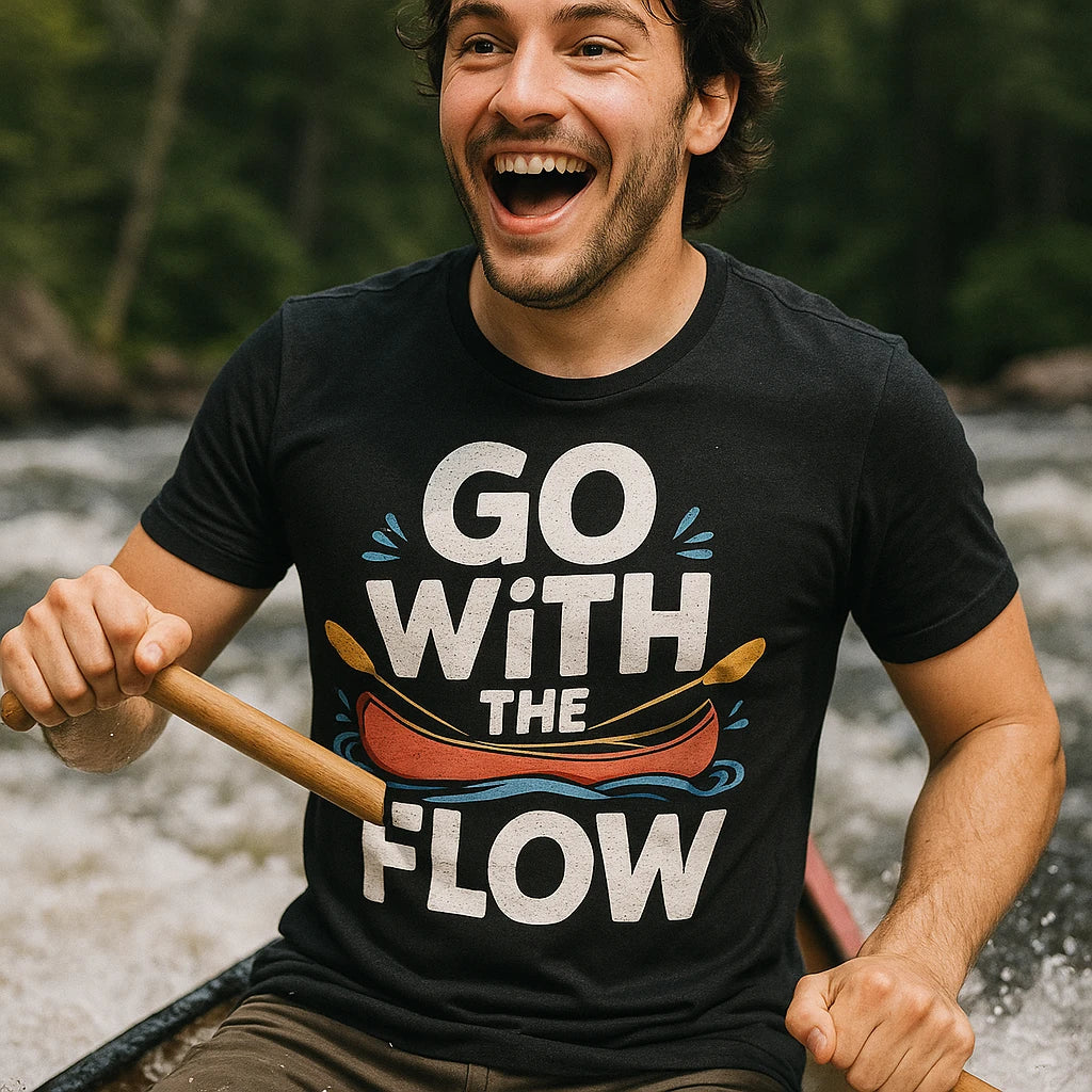 "Go With the Flow" beaver canoe t shirt - product photo 8