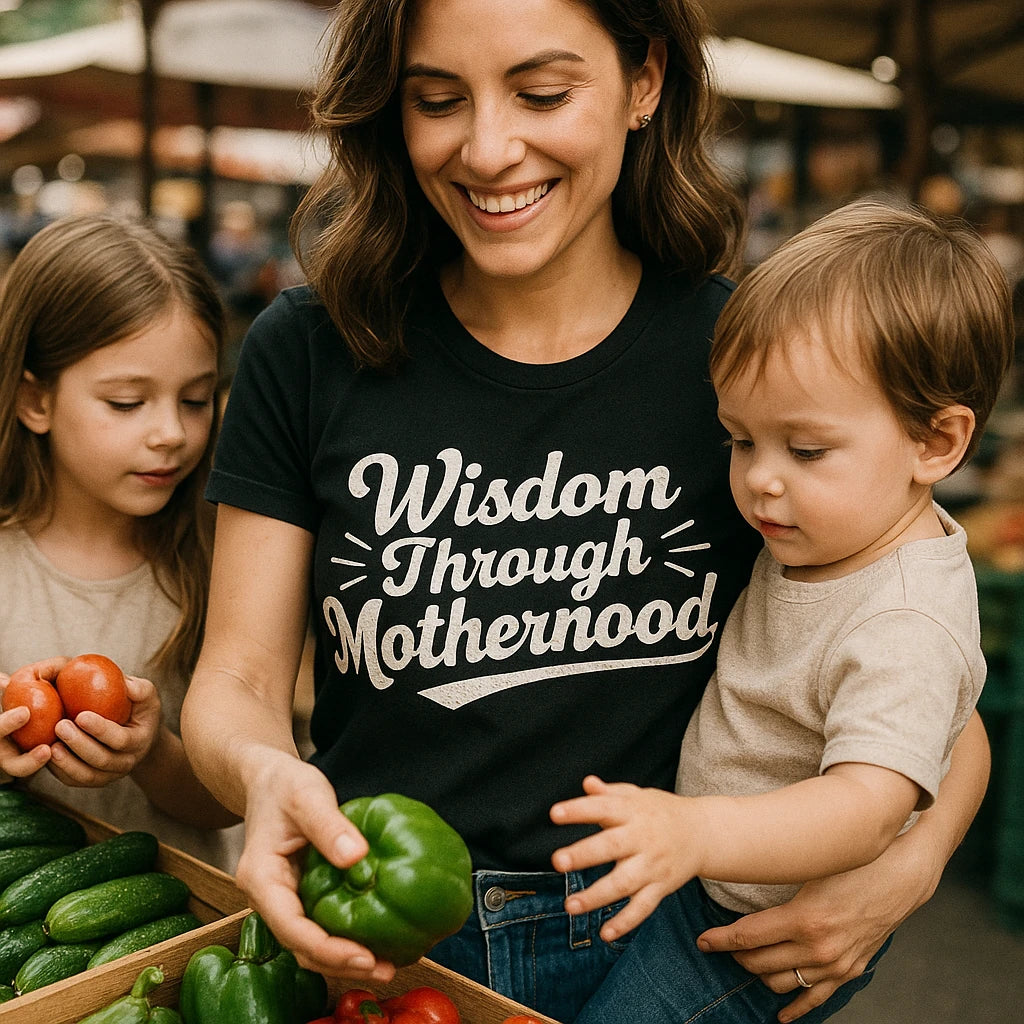 "Wisdom Through Motherhood" mama life t shirt - product photo 8