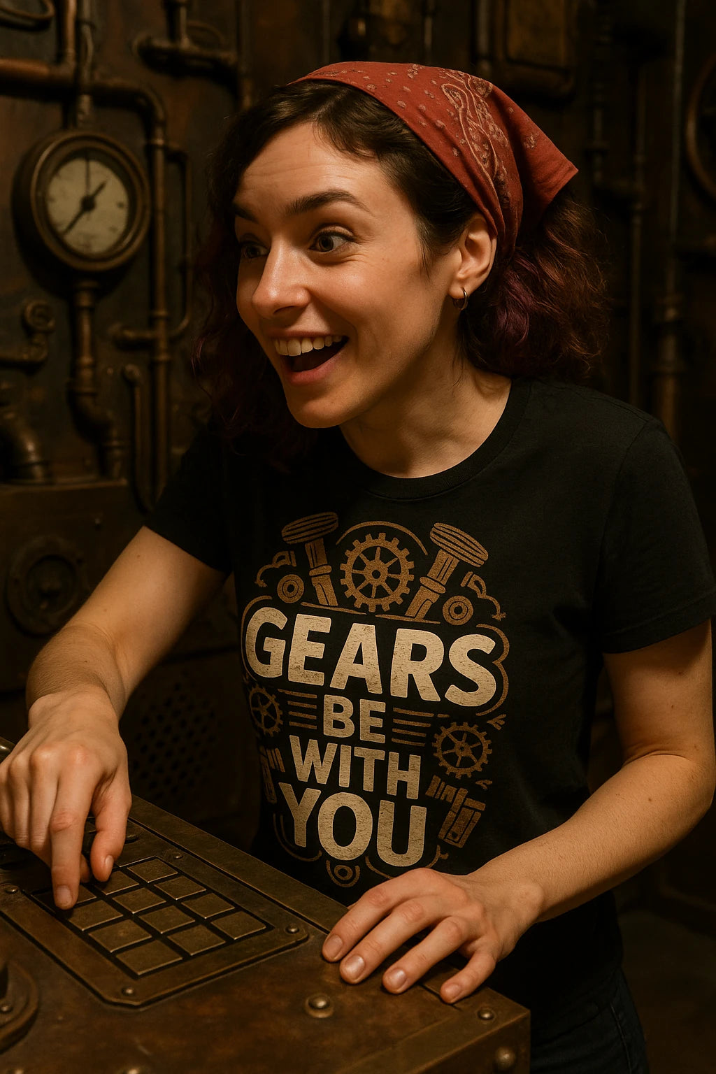 "Gears Be With You" black steampunk shirts - a birthday gift for steampunk lover
