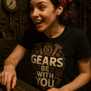 "Gears Be With You" black steampunk shirts - a birthday gift for steampunk lover