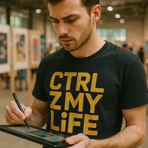 "Ctrl Z My Life" graphic tee designer - product photo 8