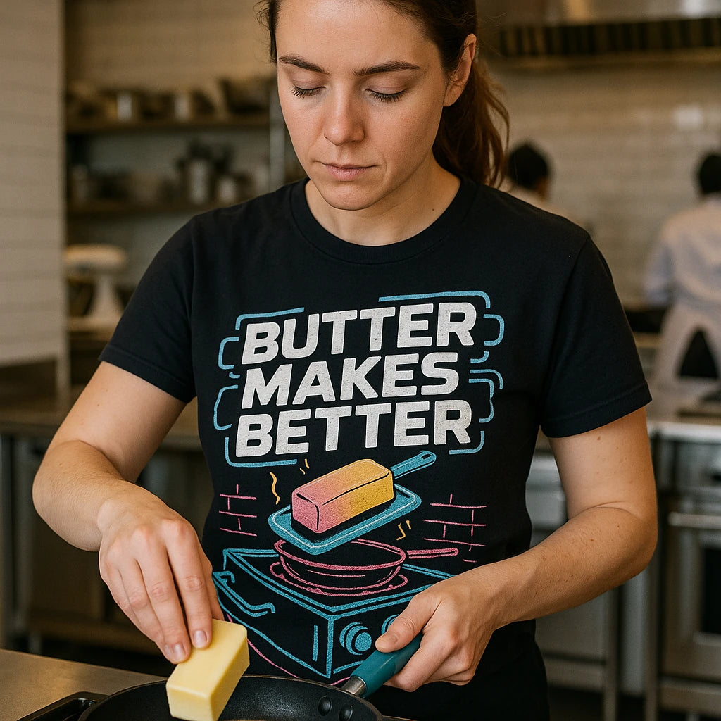 "Butter Makes Better" black cook out t shirt - also a unique gifts for cooking lovers