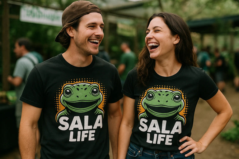 Person wearing the black salamanders t shirt graphic tee - 
