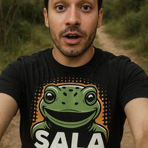 "Sala Life" black salamanders t shirt, photographed as salamanders lover gift