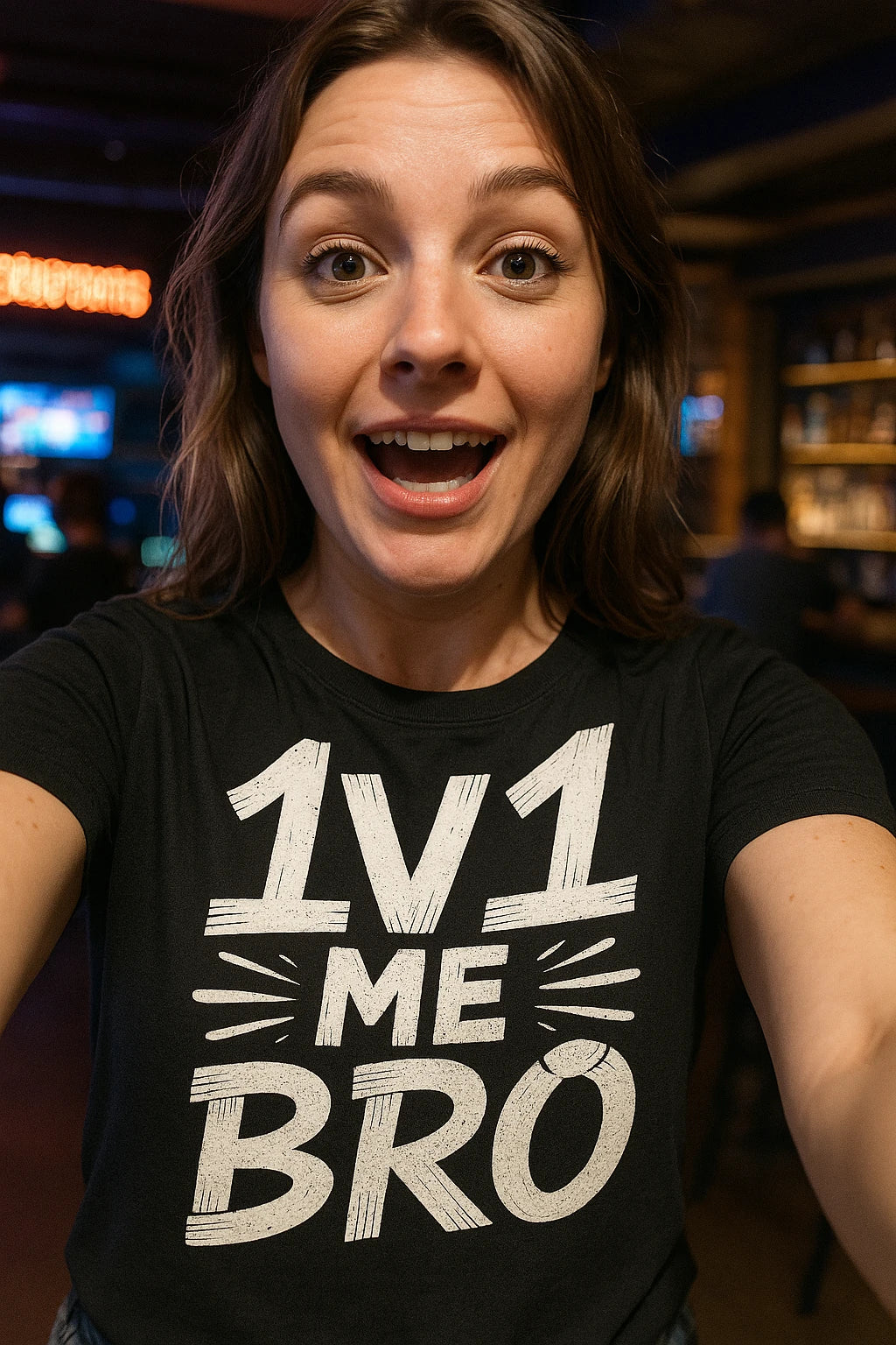 "1V1 Me Bro" black esport shirts, photographed as esport lover gift