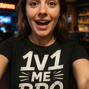 "1V1 Me Bro" black esport shirts, photographed as esport lover gift