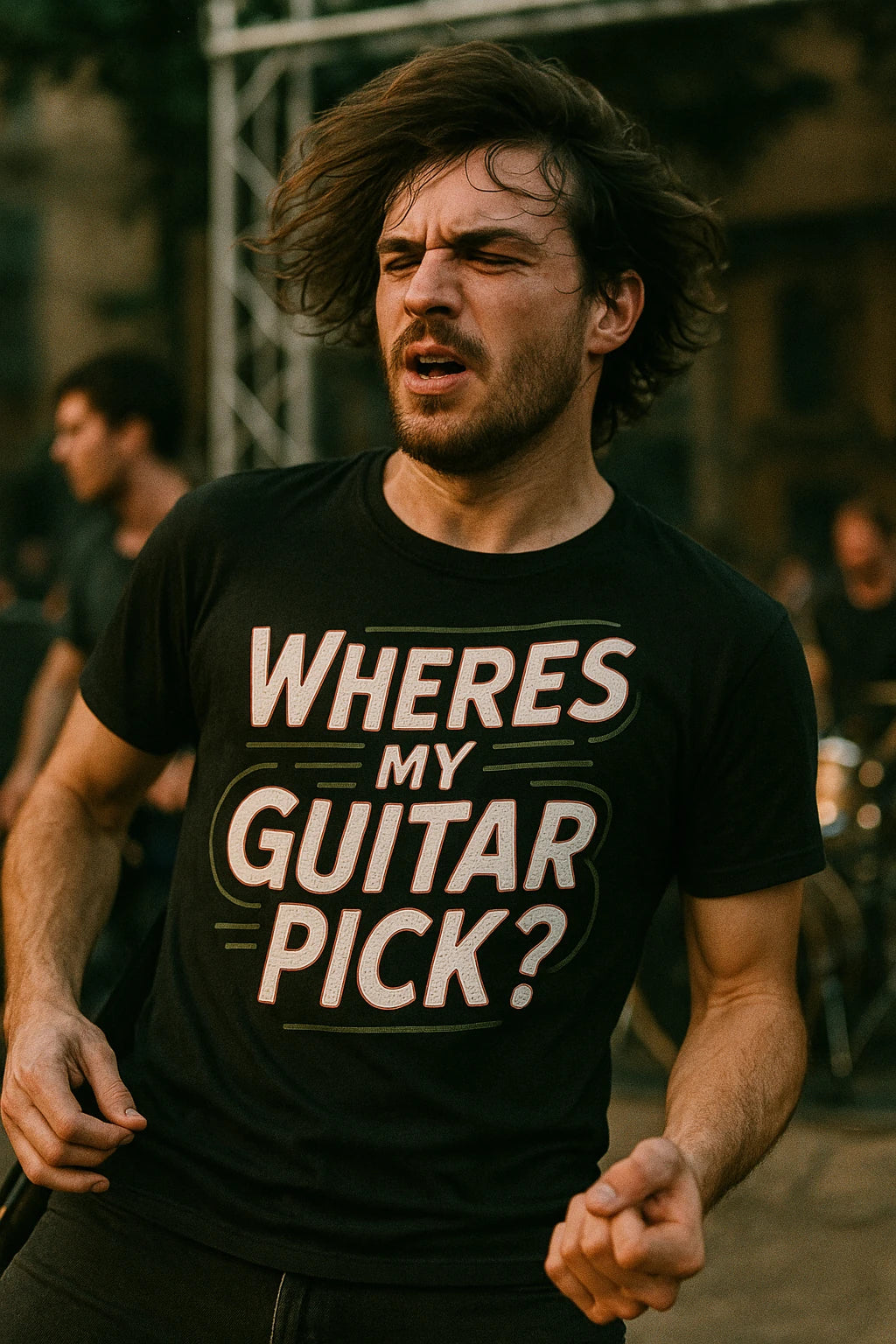 "Wheres My Guitar Pick" rock music t shirt - product photo 6