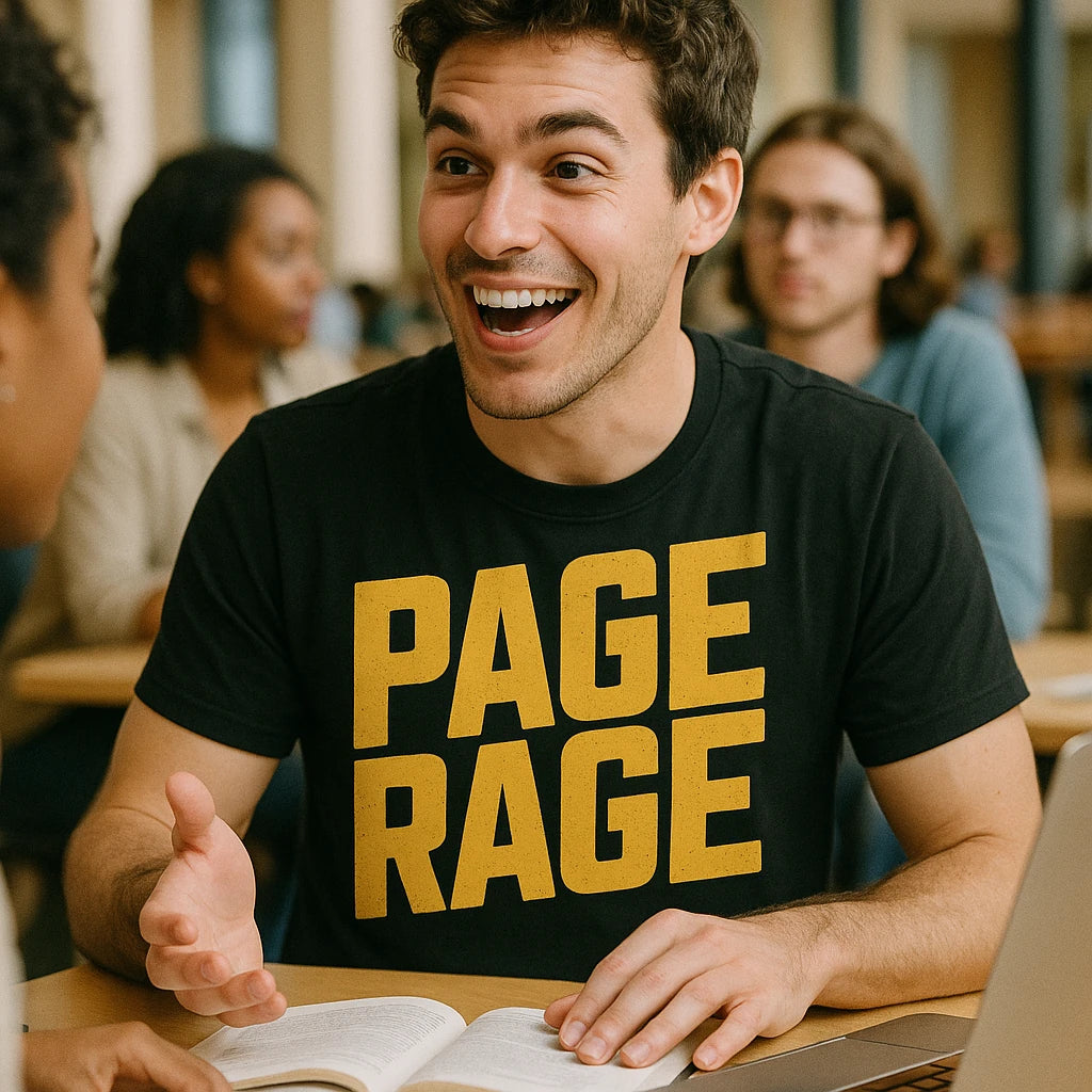 "Page Rage" studying t shirt - product photo 8