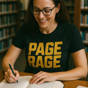 "Page Rage" black studying t shirt - a birthday gift for studying lover