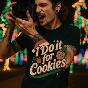 "I Do It for Cookies" black christmas shirts women - a christmas gifts for book lovers